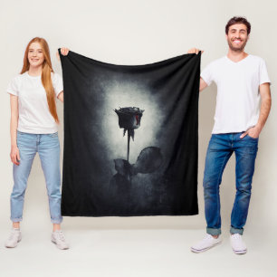 Couverture Polaire Goth Black Rose Dripping Blood