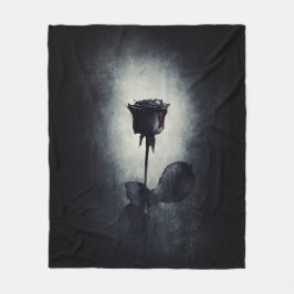 Couverture Polaire Goth Black Rose Dripping Blood
