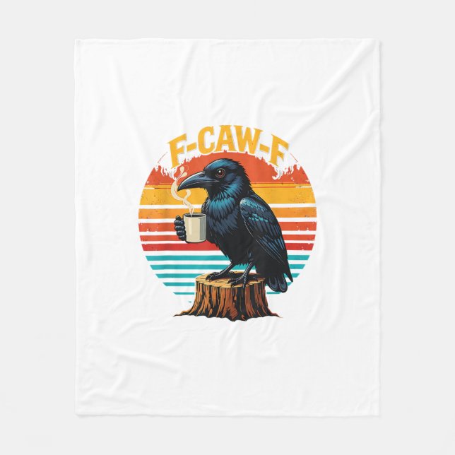 Couverture Polaire Gothic Raven Funny Halloween F Caw F Coffee (Devant)