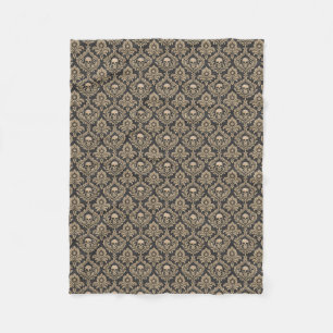 Couverture Polaire Gothique Élégance Crâne Damas