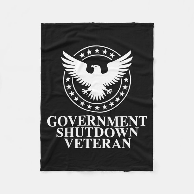 Couverture Polaire Government Shutdown Veteran Eagle Patriotic Litica (Devant)