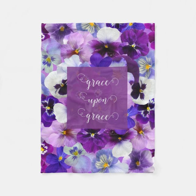 Couverture Polaire Grace Sur Grace Bible Verse Fleur violet (Devant)