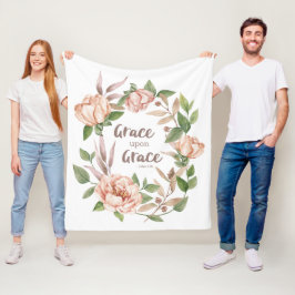Couverture Polaire Grace sur grâce - Jean 1:16 - Floral