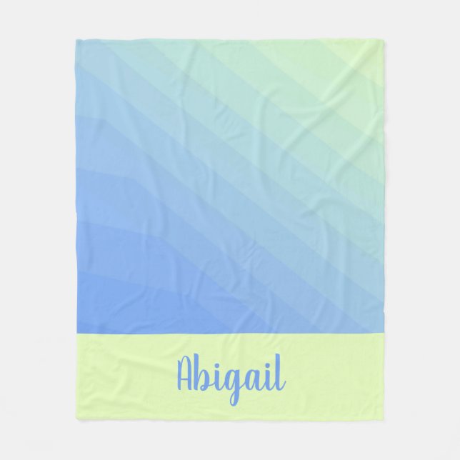Couverture Polaire Gradient Ombre jaune bleu-vert personnalisé (Devant)