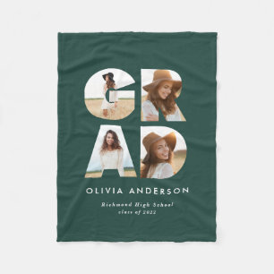 Couverture Polaire Graduation 4 photo moderne personnalisé faux vert