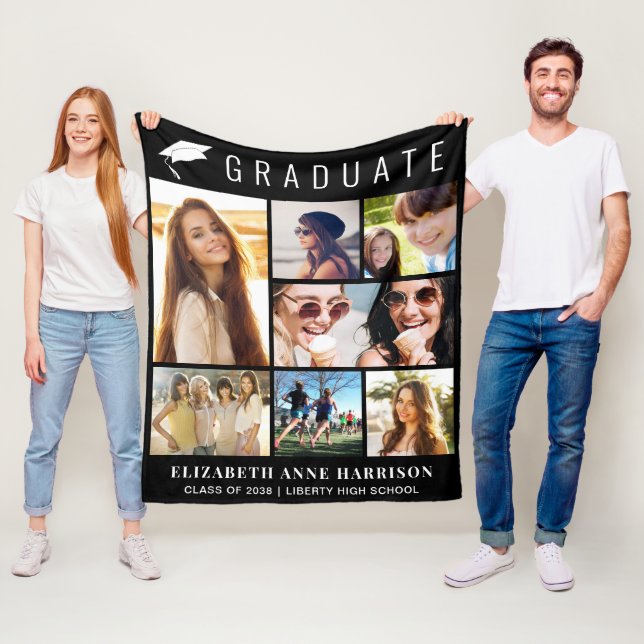Couverture Polaire Graduation 7 Photo Collage noir (En situation)