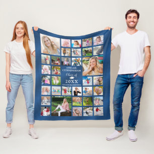 Couverture Polaire Graduation Blue Shimmer 35 Photo Collage Classe de