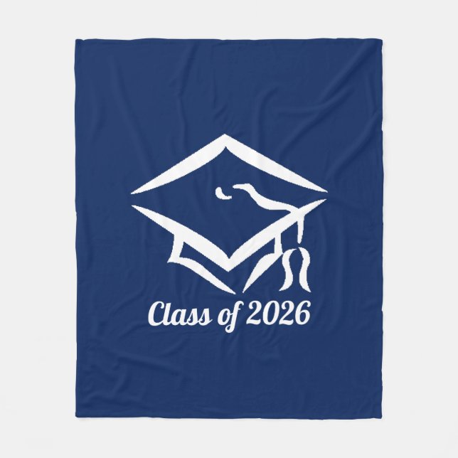 Couverture Polaire Graduation Class of 20?? BLUCLWHT Customize Year (Devant)
