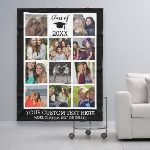 Couverture Polaire Graduation Custom Photo Collage Classe de mémoire