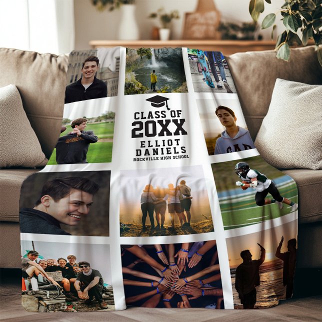 Couverture Polaire Graduation Moderne Instagram Tendance Photo Collag (Créateur téléchargé)