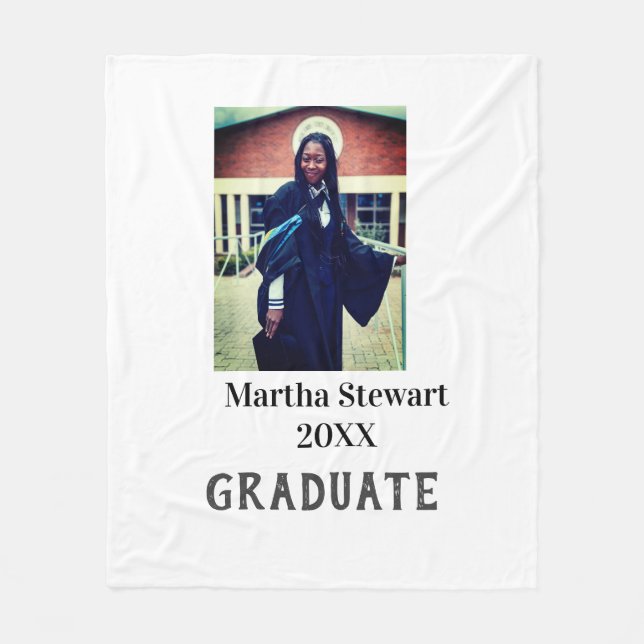 Couverture Polaire Graduation photo name year class university simple (Devant)