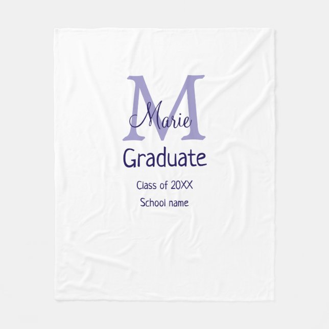 Couverture Polaire Gradué ajouter nom monogramme violet simple m mini (Devant)