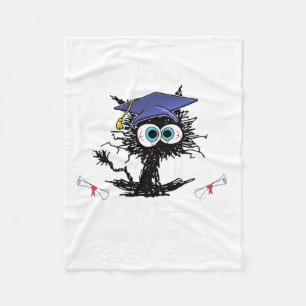 Couverture Polaire Gradué Funny Chat Noir Graduation Dernière Jour De