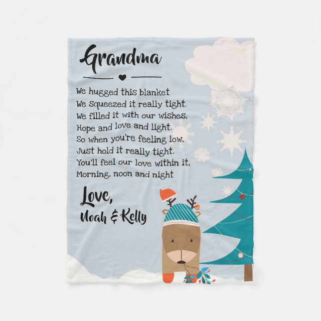 Couverture Polaire Grammy Nana, grand-mère de Noël (Devant)