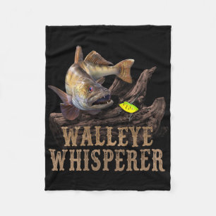 Couverture Polaire Grand doré avec leurre à pêche dessinant Walleye W