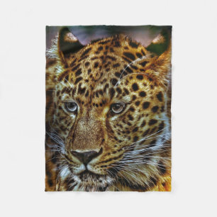 Couverture Polaire Grand léopard de chat