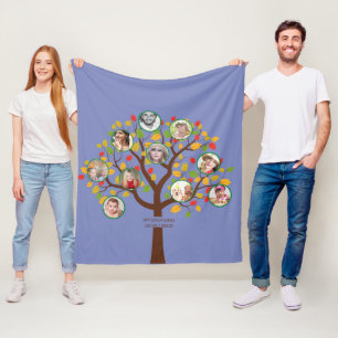 Couverture Polaire Grand-mère aime sa famille arbre photo Collage Sof
