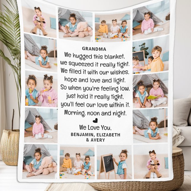 Couverture Polaire Grand-mère moderne personnalisé multiphoto grands- (Créateur téléchargé)