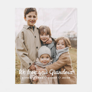 Couverture Polaire Grand-mère Nous t'aimons Coeurs Moderne Photo simp