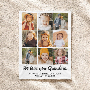 Couverture Polaire Grand-mère Nous t'aimons Coeurs Photo moderne Coll