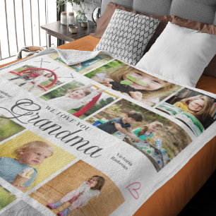 Couverture Polaire Grand-mère Nous Vous Aimons Coeurs Personnalisés