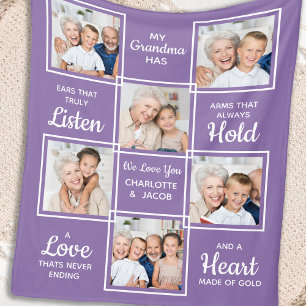 Couverture Polaire Grand-mère personnalisée Aimez-vous Grand-mère 6 P