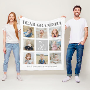 Couverture Polaire Grand-mère personnalisée moderne We Love You 8-Pho