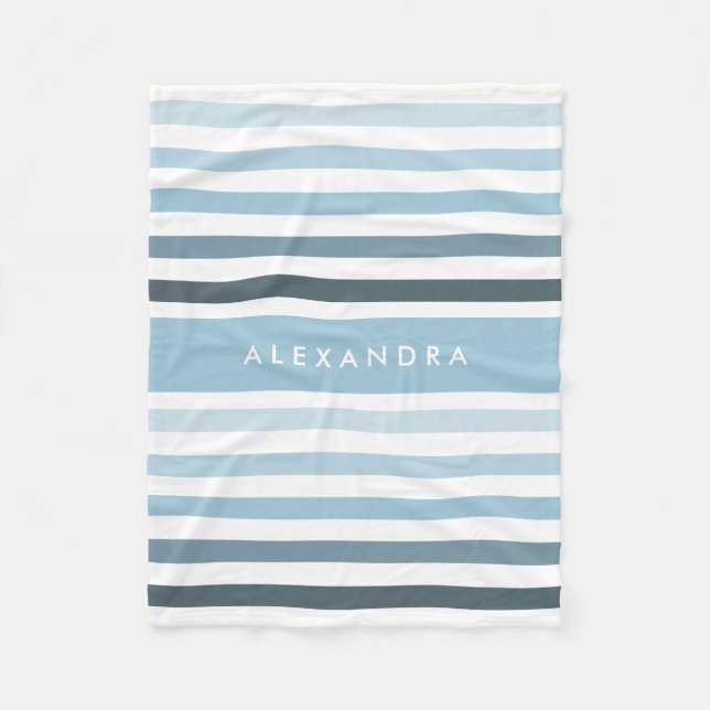 Couverture Polaire Grand Motif Bleu Clair Classé Avec Nom (Devant)