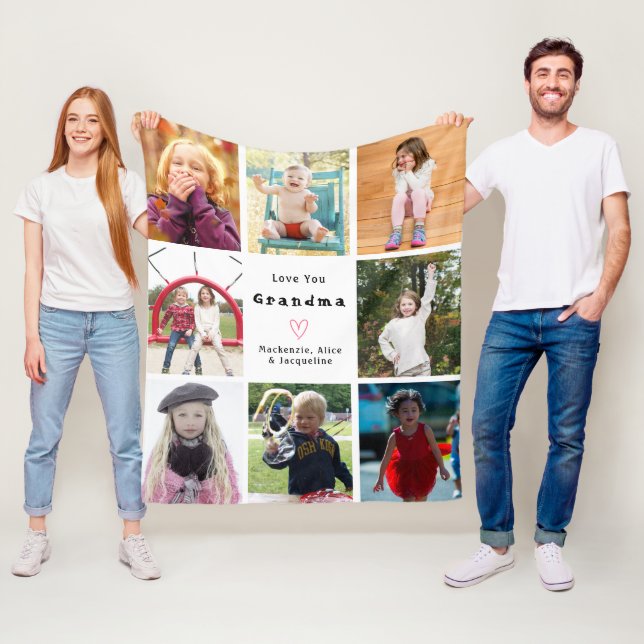 Couverture Polaire Grand-Parent Aimez-Vous Photo Collage Créer Votre  (En situation)
