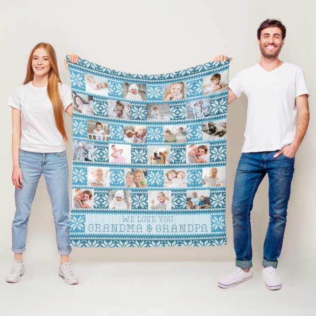 Couverture Polaire Grand-parents 24 Photo Nordic Snowflake Sweater (En situation)