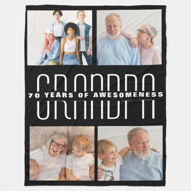 Couverture Polaire Grand-parents cadeau de jour pour 70 ans (Devant)
