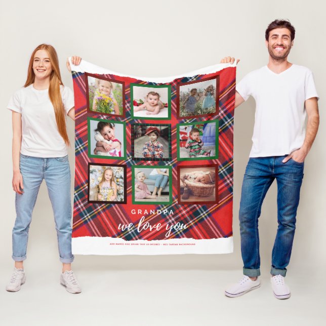 Couverture Polaire GRANDA CADEAUX DE PHOTOS - Photo Collecte TARTAN (En situation)