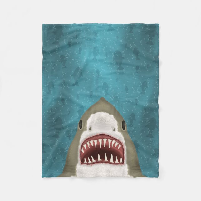 Couverture Polaire Grande attaque de requin blanc Poisson océanique (Devant)