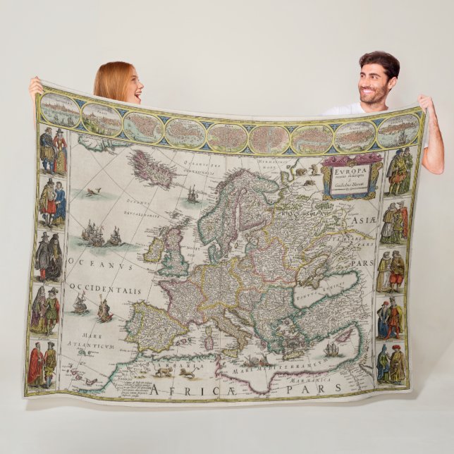 Couverture Polaire Grande carte médiévale de l'Europe (par Willem Bla (En situation)