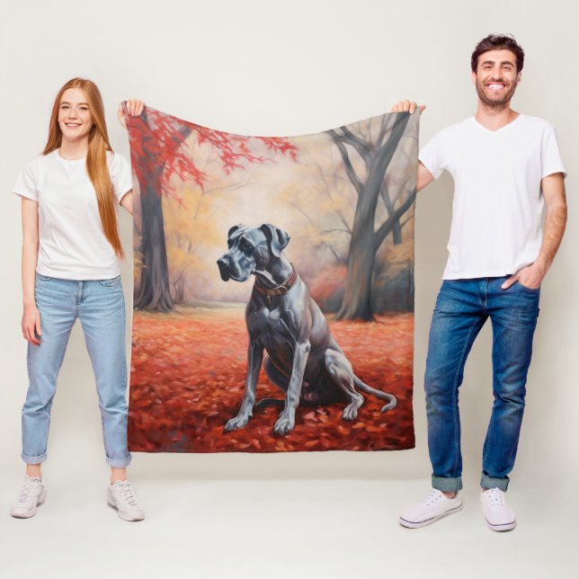 Couverture Polaire Grande Danse en automne Feuilles automne Inspirati (En situation)