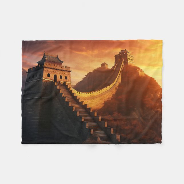 Couverture Polaire Grande Muraille de Chine Sunset Fleece Blanket - A (Devant (Horizontal))