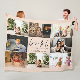 Couverture Polaire Grandkids Make Life Grand 8 Photo Collage