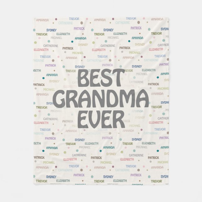 Couverture Polaire Grandma Cadeaux Petits-Enfants 5-7 Noms (Devant)