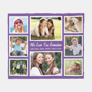 Couverture Polaire Grandma Love You 8 Photo Violet