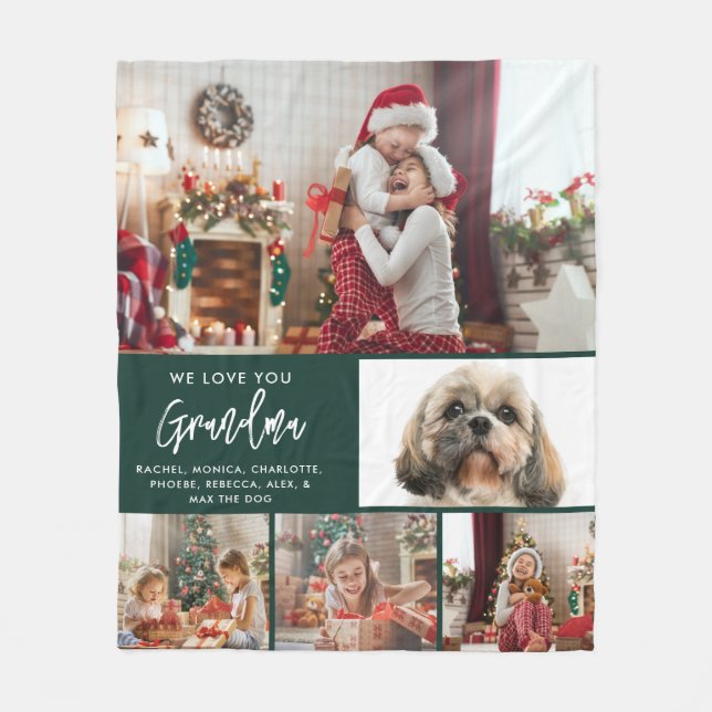 Couverture Polaire Grandma Noël Vacances Enfants Photos Personnalisée (Devant)
