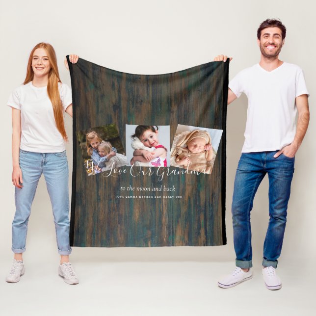 Couverture Polaire Grandma Photo Cadeau Grand-père Collage Petits-enf (En situation)