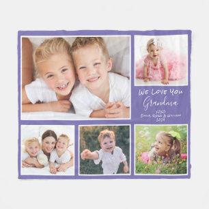 Couverture Polaire Grandma Photo Collage Purple