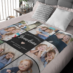 Couverture Polaire Grandma Photo personnalisée Collage de photos mode