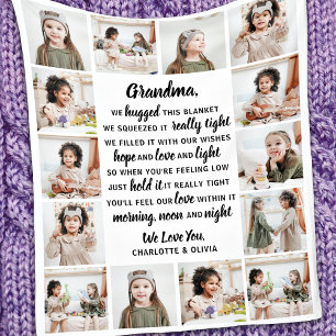 Couverture Polaire Grandma Poem 14 Photo Collage Grand-parents