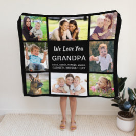 Couverture Polaire Grandpa 8 Photo Collage noir