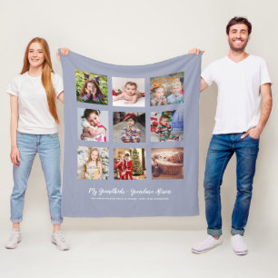 Couverture Polaire GRANDPARENTS CADEAUX DE PHOTOS - Bleu Dusty