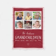 Grands-parents 6 rouge foncé personnalisés par