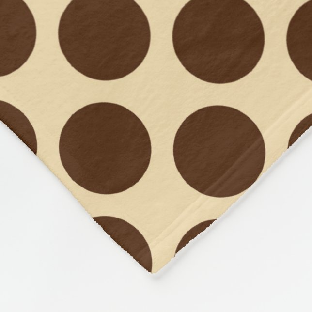 Couverture Polaire Grands points rétro - chocolat brun et bronze (Coin)
