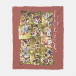 Couverture Polaire Grands souvenirs terracotta 12 photo collage famil