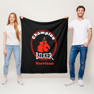 Couverture Polaire Graphique de thème de sport de boxe